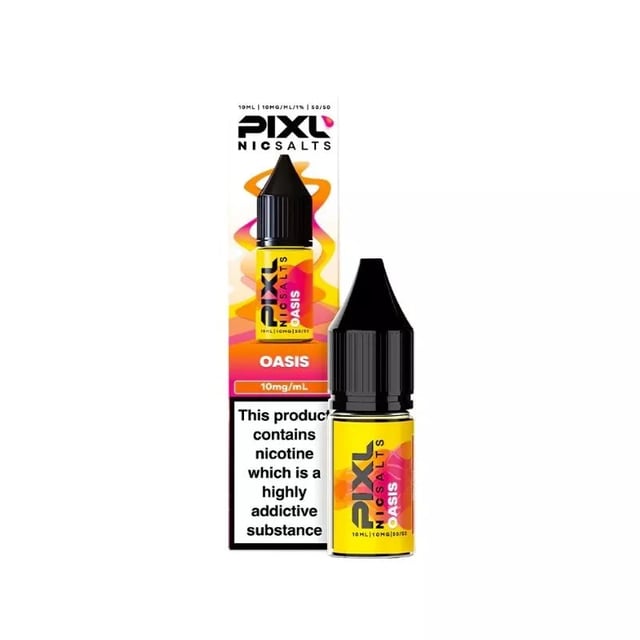 PIXL Oasis nic salt e-liquid 10ml bottle, 50/50 VG/PG, 10mg and 20mg strengths
