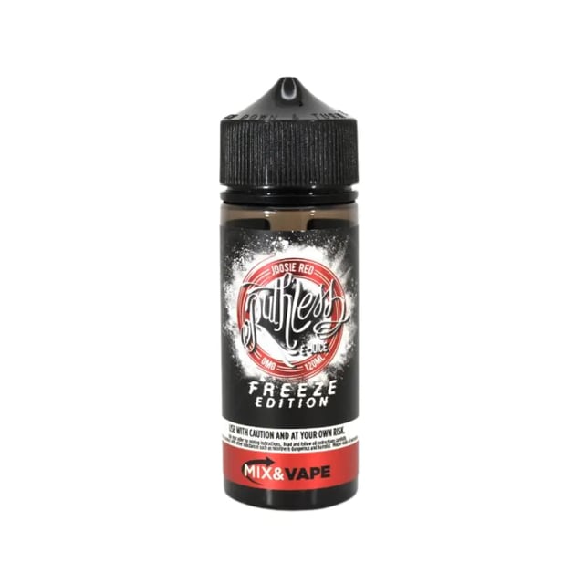 Ruthless Freeze Joosie Red 100ml nicotine free shortfill e-liquid bottle, 70/30 VG/PG