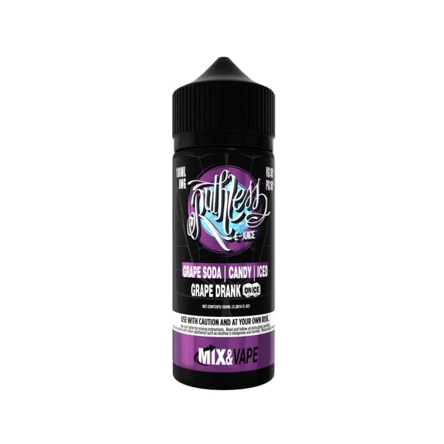 Ruthless Grape Drank On Ice 100ml nicotine free shortfill e-liquid bottle
