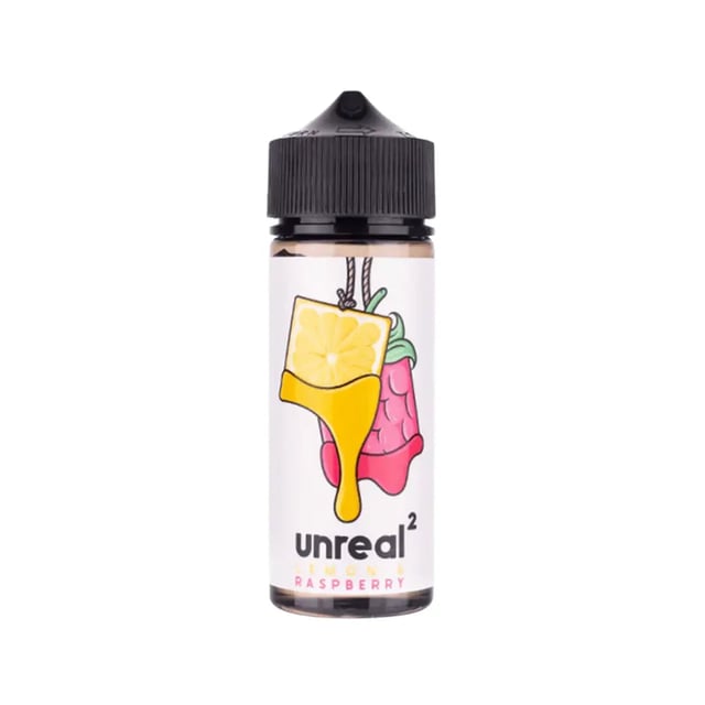 Unreal 2 Lemon & Raspberry 100ml nicotine free shortfill e-liquid bottle