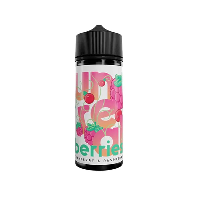 Unreal Berries Cranberry & Raspberry 100ml nicotine free shortfill e-liquid bottle, 120ml bottle with room for 2 nic shots