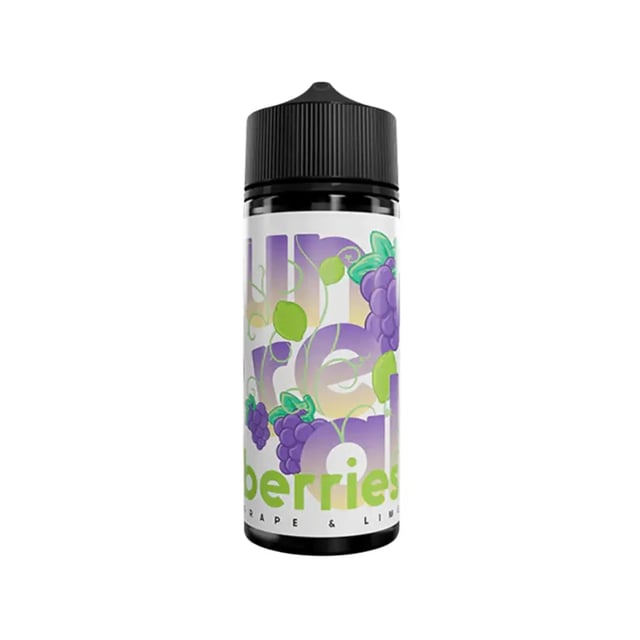 Unreal Berries Grape & Lime 100ml shortfill e-liquid bottle, nicotine free, 70VG/30PG for sub-ohm kits