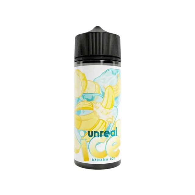 Unreal Ice Banana Ice 100ml nicotine free shortfill e-liquid bottle