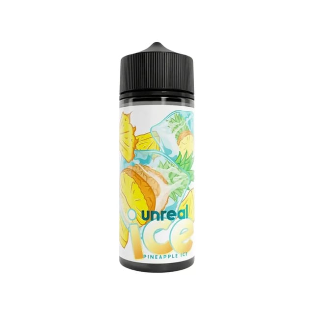 Unreal Ice Pineapple Ice 100ml shortfill e-liquid bottle, nicotine free 0mg, 70VG/30PG