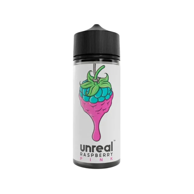 Unreal Raspberry Pink Raspberry 100ml nicotine free shortfill e-liquid bottle
