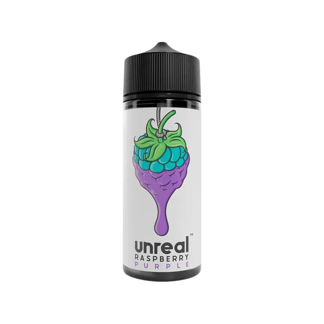 Unreal Raspberry Purple Raspberry 100ml nicotine free shortfill e-liquid bottle in 120ml bottle
