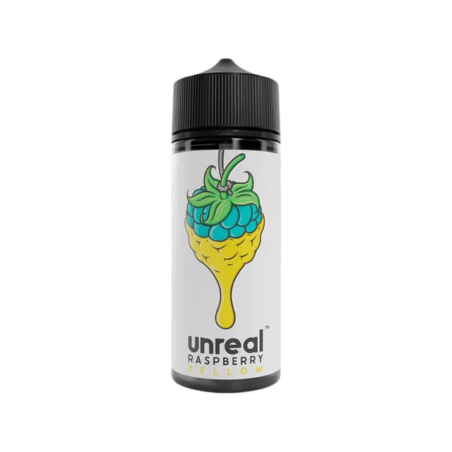Unreal Raspberry Yellow Raspberry 100ml nicotine free shortfill e-liquid bottle