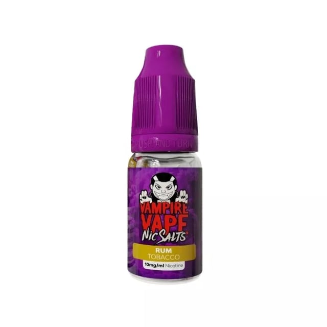 Vampire Vape Rum Tobacco nic salt e-liquid, 10ml bottle, available in 10mg and 20mg strengths