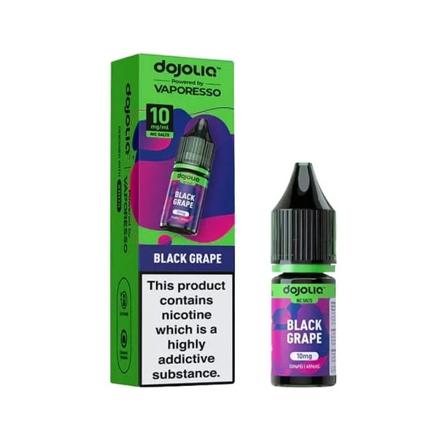 Vaporesso Dojoliq Black Grape nic salt e-liquid, 10ml bottle, 10mg and 20mg strengths