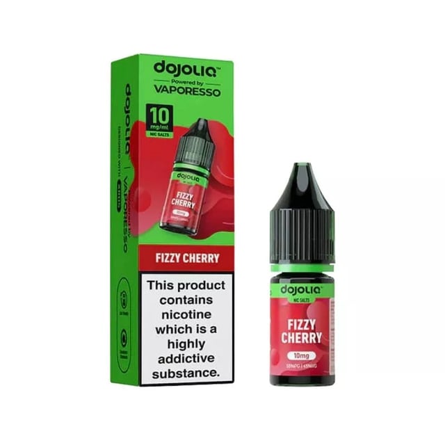 Vaporesso Dojoliq Fizzy Cherry nic salt e-liquid 10ml bottle, 10mg and 20mg strengths, for MTL pod kits