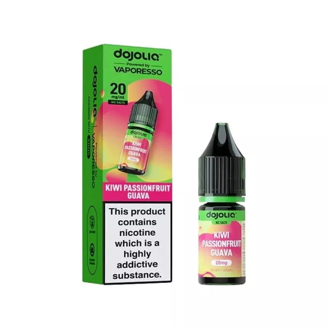 Vaporesso Dojoliq Kiwi Passion Fruit Guava nic salt e-liquid, 10ml bottle, 10mg and 20mg strengths