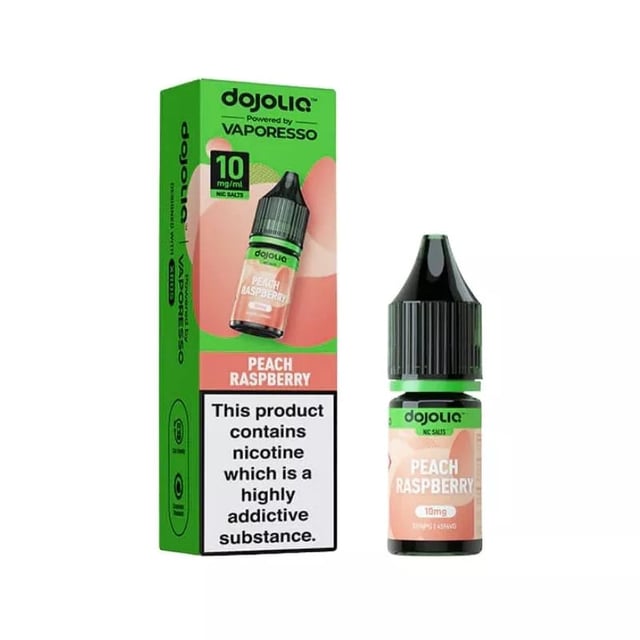 Vaporesso Dojoliq Peach Raspberry nic salt e-liquid 10ml bottle, 10mg and 20mg strengths
