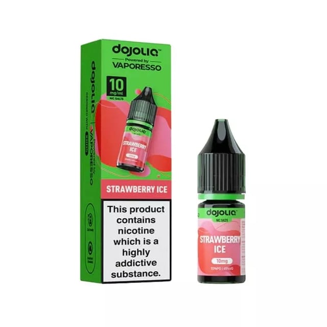 Vaporesso Dojoliq Strawberry Ice nic salt e-liquid, 10ml bottle, 10mg and 20mg strengths