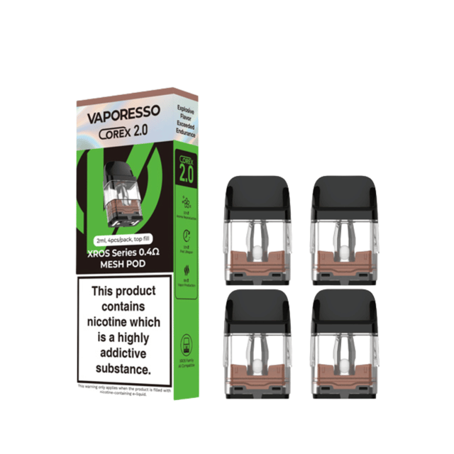 Vaporesso XROS COREX 2.0 replacement pods, fitting XROS, XROS 4, XROS 5 and XROS Pro 2 kits