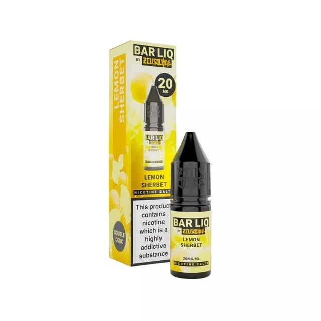 Zeus Juice Bar Liq Lemon Sherbet nic salt 10ml bottle, 50/50 VG/PG, available in 5mg, 10mg and 20mg