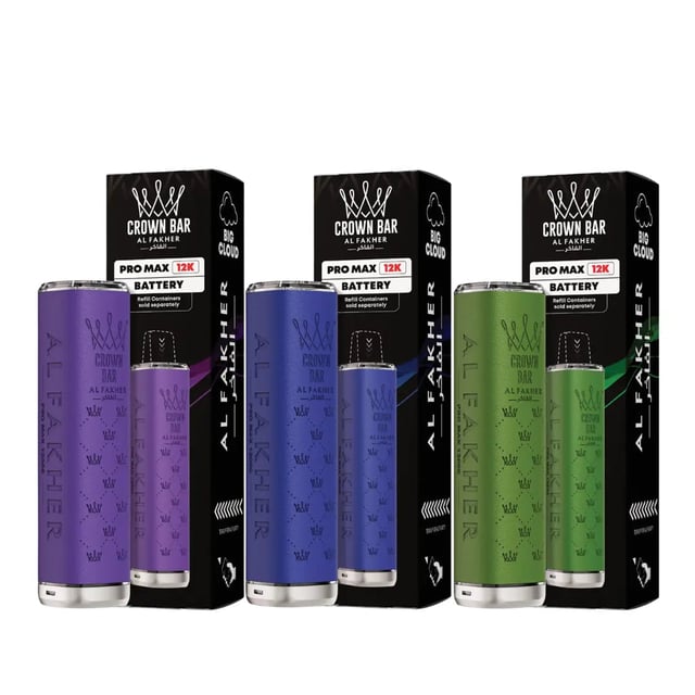 Al Fakher Crown Bar Pro Max 12K Device, a refillable pod kit shown in one of its 10 available colours