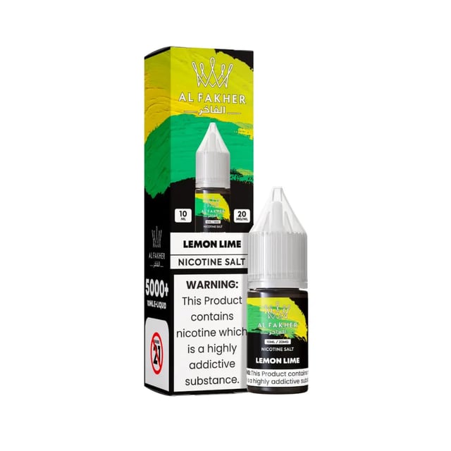 Al Fakher Lemon Lime nic salt e-liquid, 10ml bottle, available in 11mg and 20mg strengths