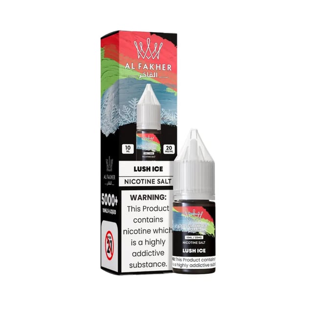 Al Fakher Lush Ice nic salt e-liquid 10ml bottle, watermelon and ice flavour, 11mg and 20mg strengths