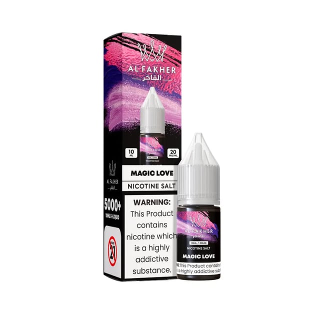 Al Fakher Magic Love nic salt e-liquid, 10ml bottle, strawberry kiwi menthol flavour, 11mg and 20mg strengths