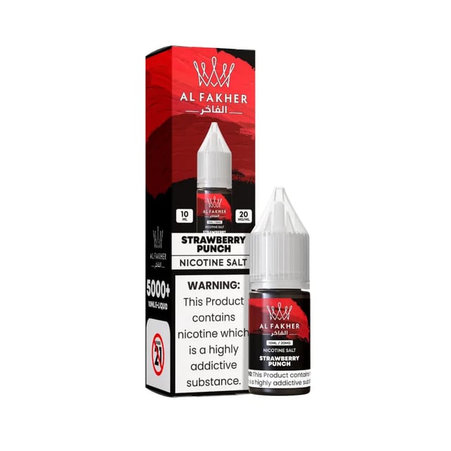 Al Fakher Strawberry Punch nic salt e-liquid, 10ml bottle, 11mg and 20mg strengths, 50/50 VG/PG