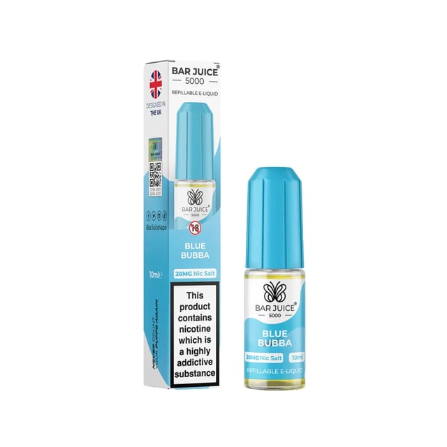 Bar Juice 5000 Blue Bubba nic salt e-liquid, 10ml bottle, 5mg 10mg 20mg strengths
