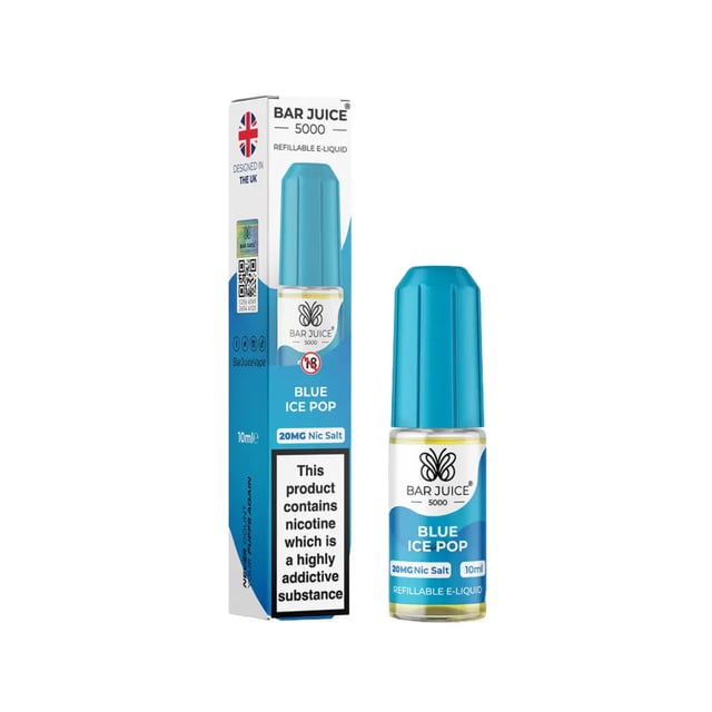 Bar Juice 5000 Blue Ice Pop nic salt e-liquid, 10ml bottle, 5mg 10mg 15mg 20mg strengths