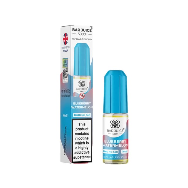 Bar Juice 5000 Blueberry Watermelon nic salt e-liquid, 10ml bottle, 5mg 10mg 20mg strengths