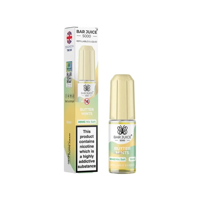Bar Juice 5000 Butter Mints nic salt e-liquid, 10ml bottle, 5mg 10mg 20mg strengths