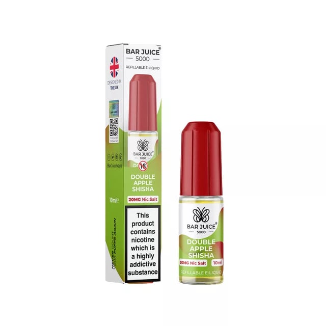 Bar Juice 5000 Double Apple Shisha nic salt e-liquid, 10ml bottle, 5mg 10mg 20mg strengths