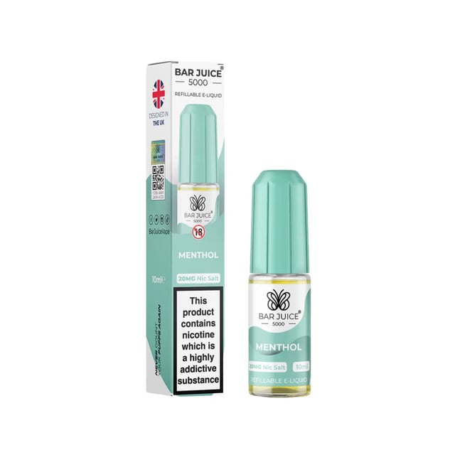 Bar Juice 5000 Menthol nic salt e-liquid, 10ml bottle, 5mg 10mg 20mg strengths