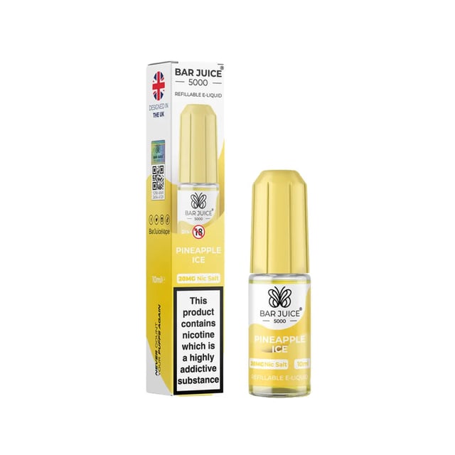 Bar Juice 5000 Pineapple Ice nic salt e-liquid 10ml bottle in 5mg, 10mg and 20mg strengths