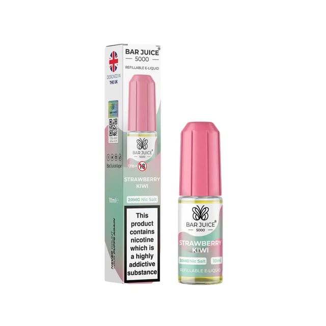 Bar Juice 5000 Strawberry Kiwi nic salt e-liquid, 10ml bottle, 5mg 10mg 20mg strengths