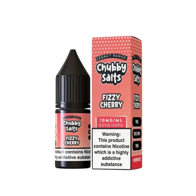 Chubby Fizzy Cherry nic salt e-liquid, 10ml bottle, available in 10mg and 20mg strengths