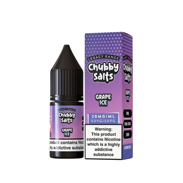 Chubby Grape Ice nic salt e-liquid, 10ml bottle in 10mg and 20mg, 50VG/50PG for MTL pod kits