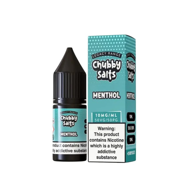 Chubby Menthol nic salt e-liquid, 10ml bottle, 50/50 VG/PG, available in 10mg and 20mg strengths