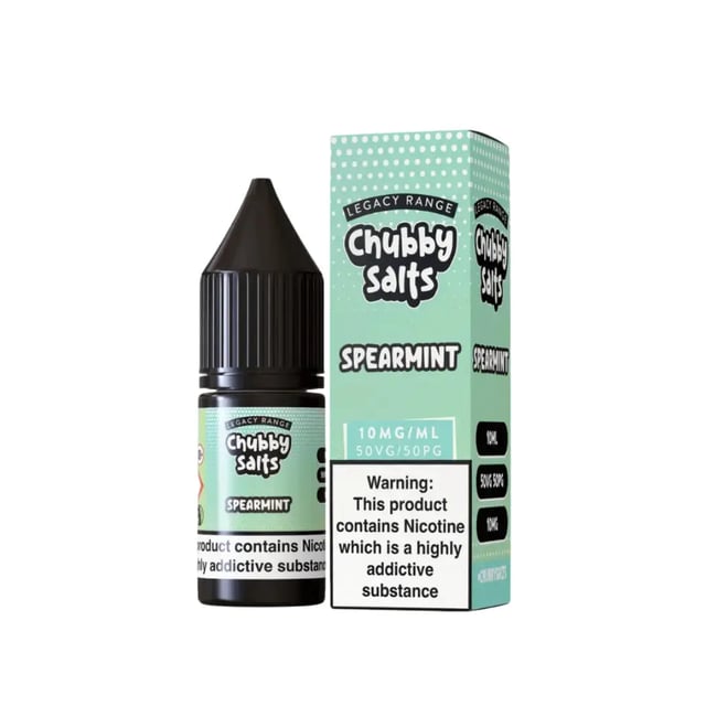 Chubby Spearmint Nic Salt e-liquid, 10ml bottle, available in 10mg and 20mg strengths