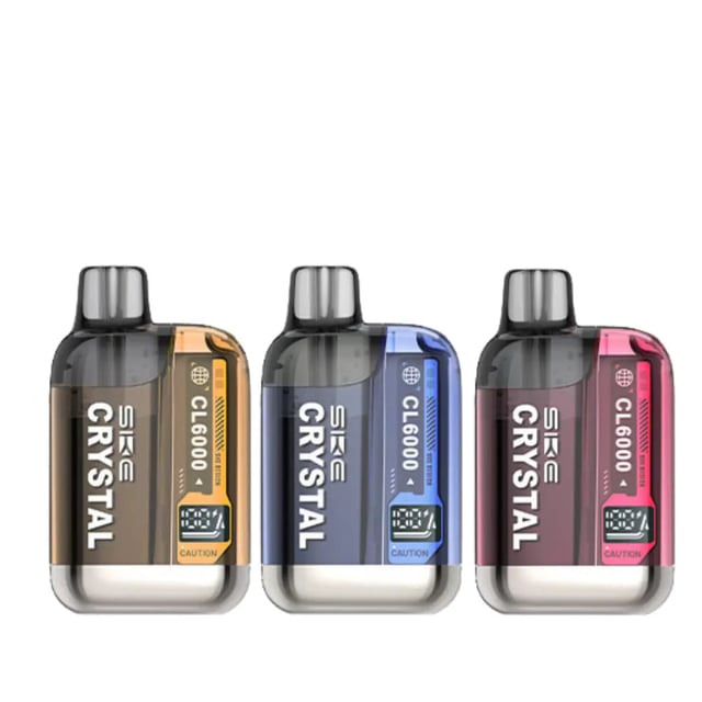 SKE Crystal CL6000 prefilled pod kit from Vape & E-Liquid, showing the device and two-piece pod