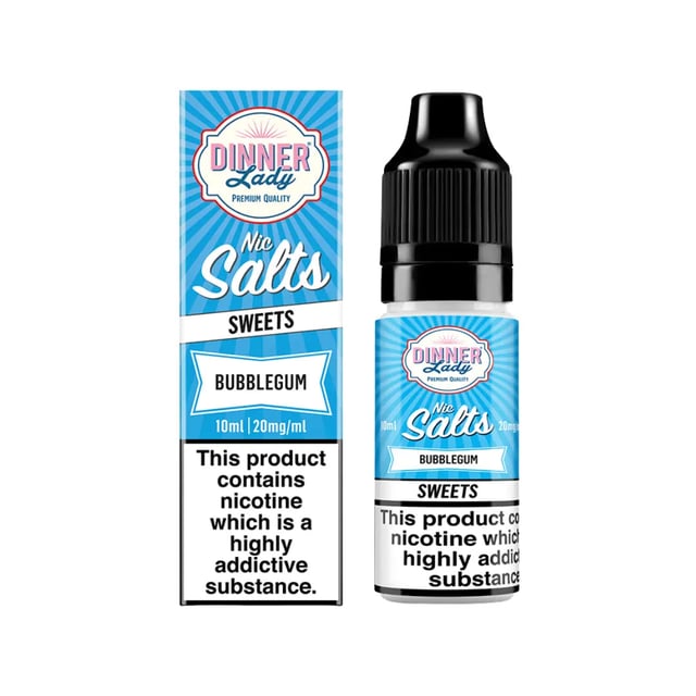 Dinner Lady Bubblegum nic salt e-liquid, 10ml bottle, 50/50 VG/PG, available in 10mg and 20mg strengths