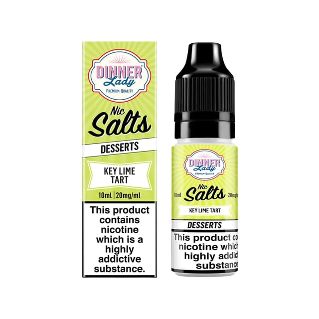 Dinner Lady Key Lime Tart nic salt e-liquid, 10ml bottle, 50/50 VG/PG, available in 10mg and 20mg