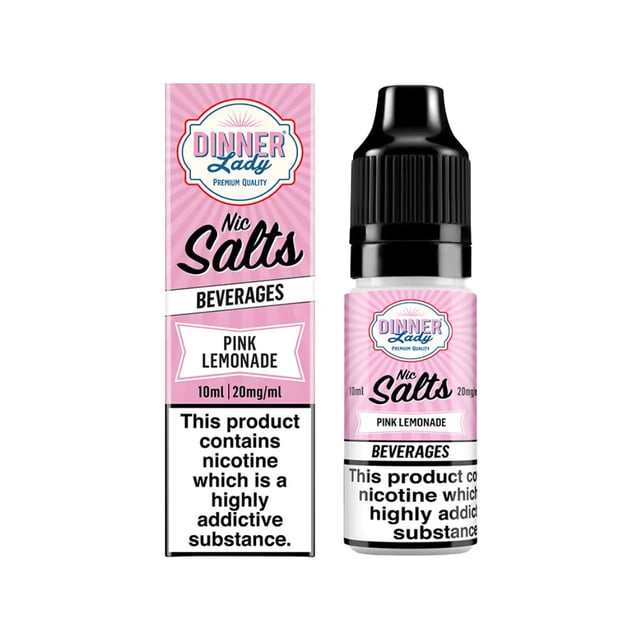Dinner Lady Pink Lemonade nic salt 10ml bottle, MTL pod kit e-liquid in 10mg and 20mg strengths