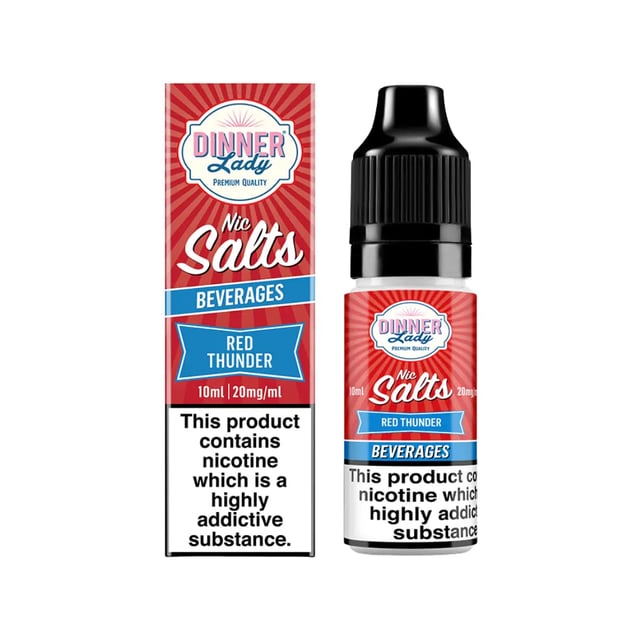 Dinner Lady Red Thunder nic salt e-liquid, 10ml bottle, 50/50 VG/PG, in 10mg and 20mg strengths