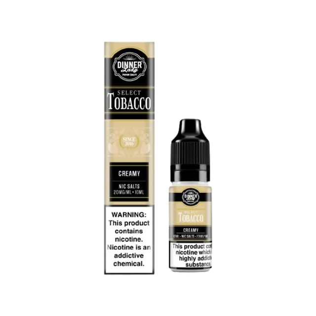 Dinner Lady Select Tobacco Creamy nic salt e-liquid, 10ml bottle, 10mg and 20mg strengths