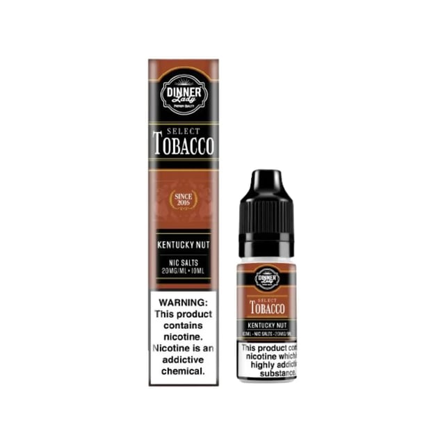 Dinner Lady Select Tobacco Kentucky Nut nic salt e-liquid, 10ml bottle, 10mg and 20mg strengths