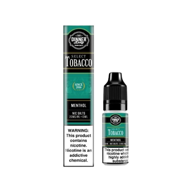 Dinner Lady Select Tobacco Menthol nic salt e-liquid, 10ml bottle, 10mg and 20mg strengths