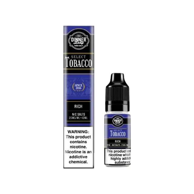 Dinner Lady Select Tobacco Rich nic salt e-liquid, 10ml bottle, available in 10mg and 20mg strengths