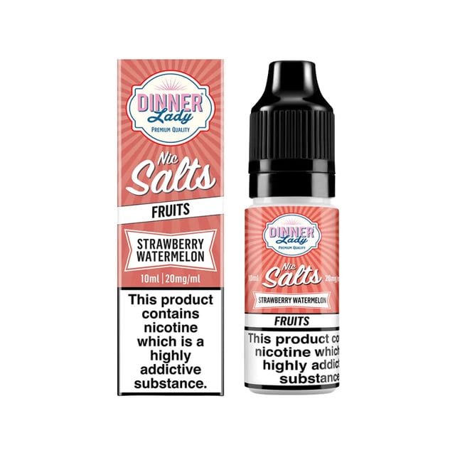 Dinner Lady Strawberry Watermelon nic salt e-liquid, 10ml bottle, available in 10mg and 20mg
