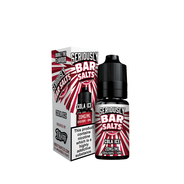 Doozy Seriously Bar Cola Ice 10ml nic salt e-liquid bottle, 50/50 VG/PG, available in 10mg and 20mg