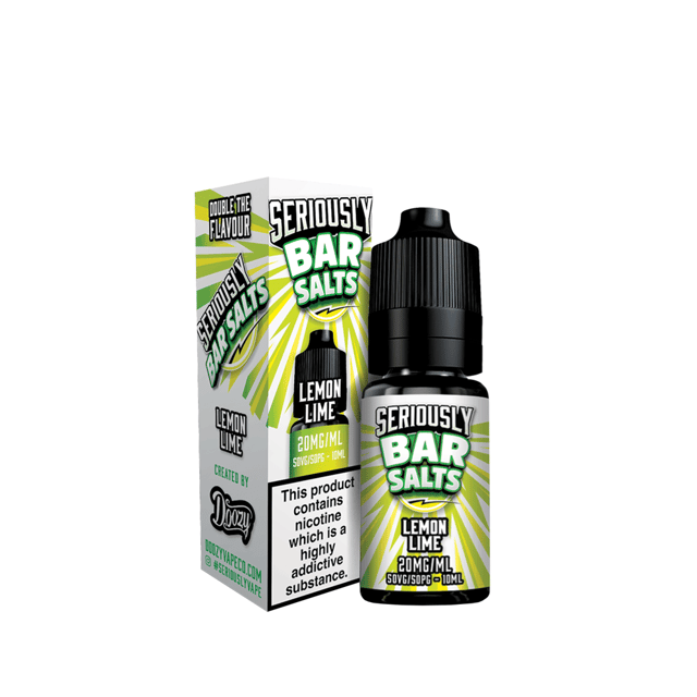 Doozy Seriously Lemon Lime 10ml nic salt e-liquid bottle, 50/50 VG/PG, 10mg and 20mg strengths