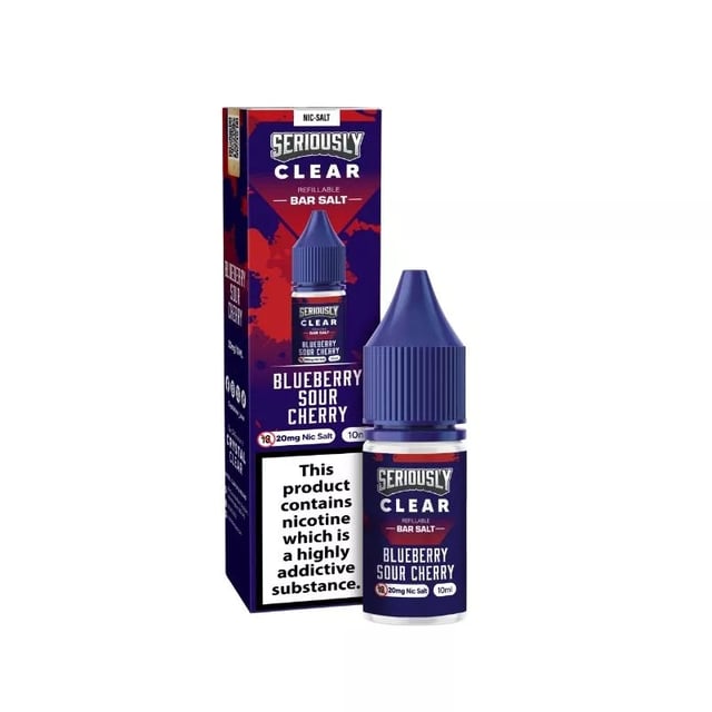 Doozy Seriously Clear Blueberry Sour Cherry 10ml nic salt e-liquid bottle, 5mg 10mg 20mg strengths