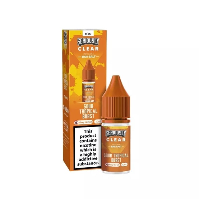Doozy Seriously Clear Sour Tropical Burst 10ml nic salt e-liquid bottle in 5mg, 10mg and 20mg strengths